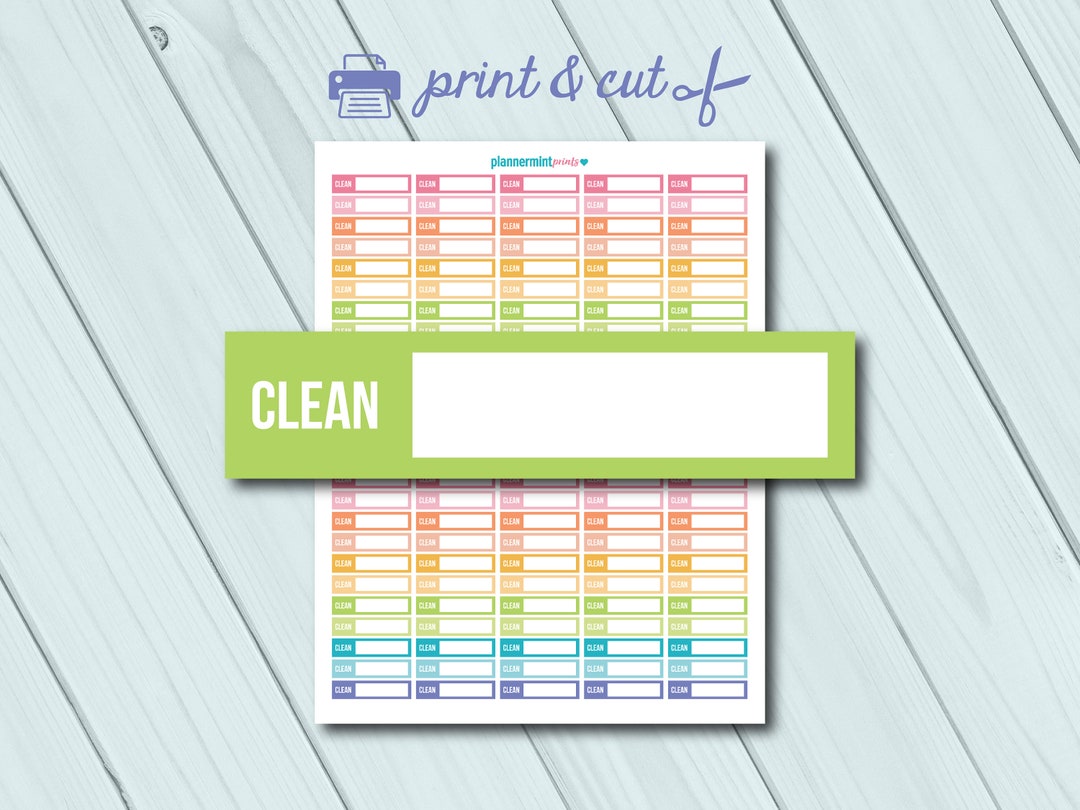 Cleaning Printable Planner Stickers - Tracker Label - Label Stickers ...