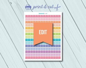 Edit Planner Stickers - Printable Flag Stickers - Erin Condren Life Planner - Happy Planner - Personal Planner - Vlog - Blogger - Video Blog
