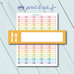 Meal Printable Planner Stickers - Meal Tracker Label - Label Stickers - Printable Stickers - Erin Condren - Happy Planner - Menu Planner