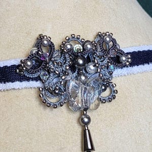 Choker necklace, tatting  &quot;Graphite&quot;