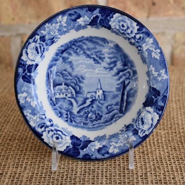 Blue and White Transferware Fruit Bowl, Woods and Sons, England