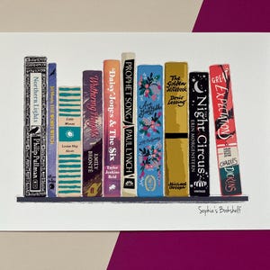 Custom Book Spine Art Print: Personalised Bookshelf for Book Lovers