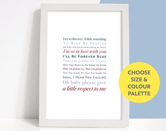 A Little Respect by Erasure/Wheatus Unframed Song Lyrics Poster Print Gift