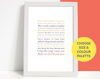 You Make Me Feel Brand New by Simply Red Unframed Song Lyrics Print Gift