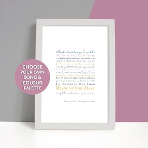 Letras de músicas personalizadas, presente de impressão de leitura ou citação, suas palavras aqui, música personalizada, leitura de casamento, pôster de citação