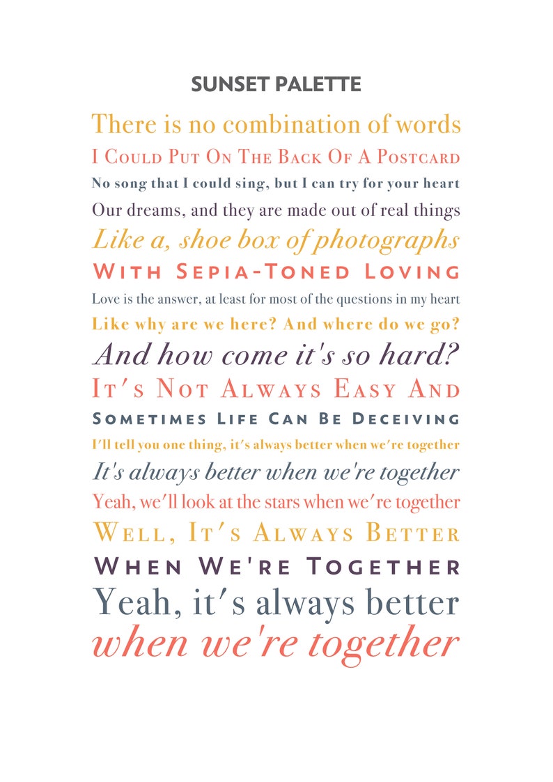 Jack Johnson Better Together Song Lyrics Print | Etsy