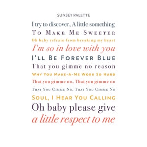 A Little Respect by Erasure/Wheatus Unframed Song Lyrics Poster Print Gift Sunset