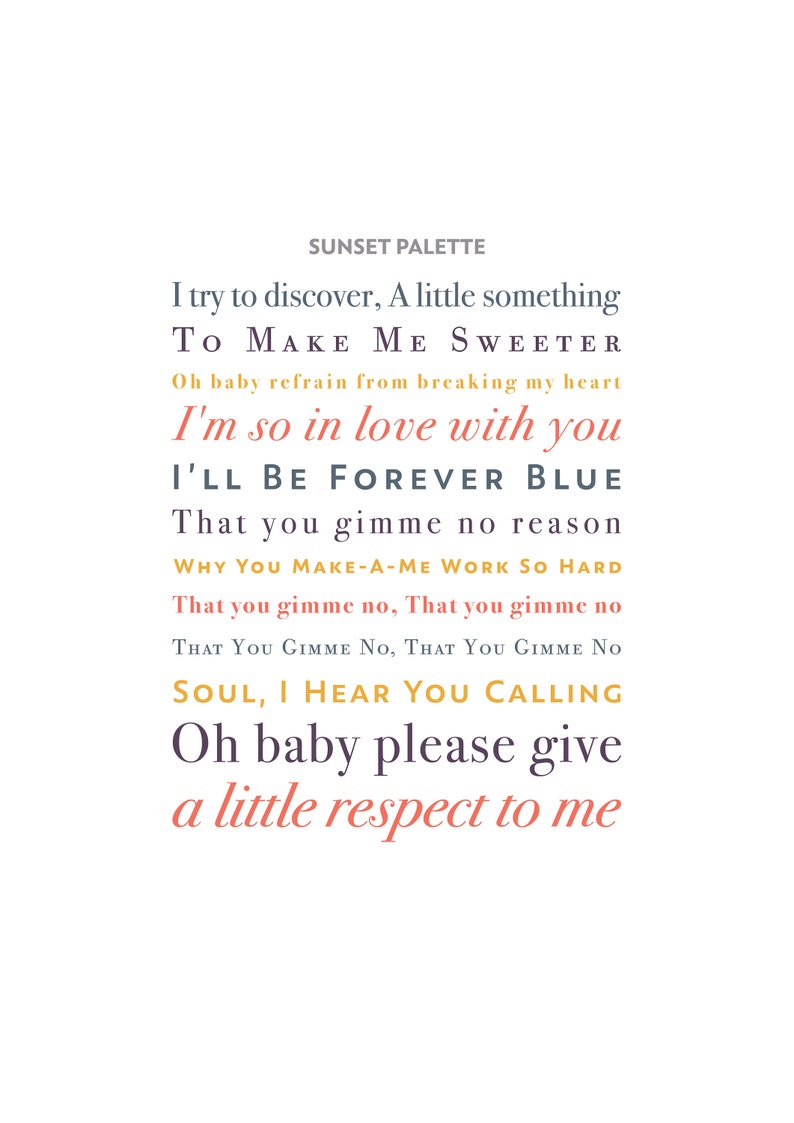 A Little Respect by Erasure/Wheatus Unframed Song Lyrics Poster Print Gift Sunset