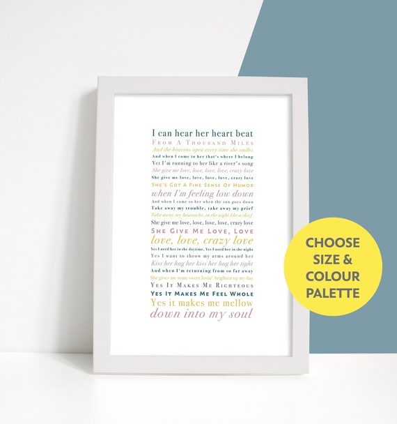 Crazy Love by Van Morrison Unframed Song Lyrics Print Gift - Etsy