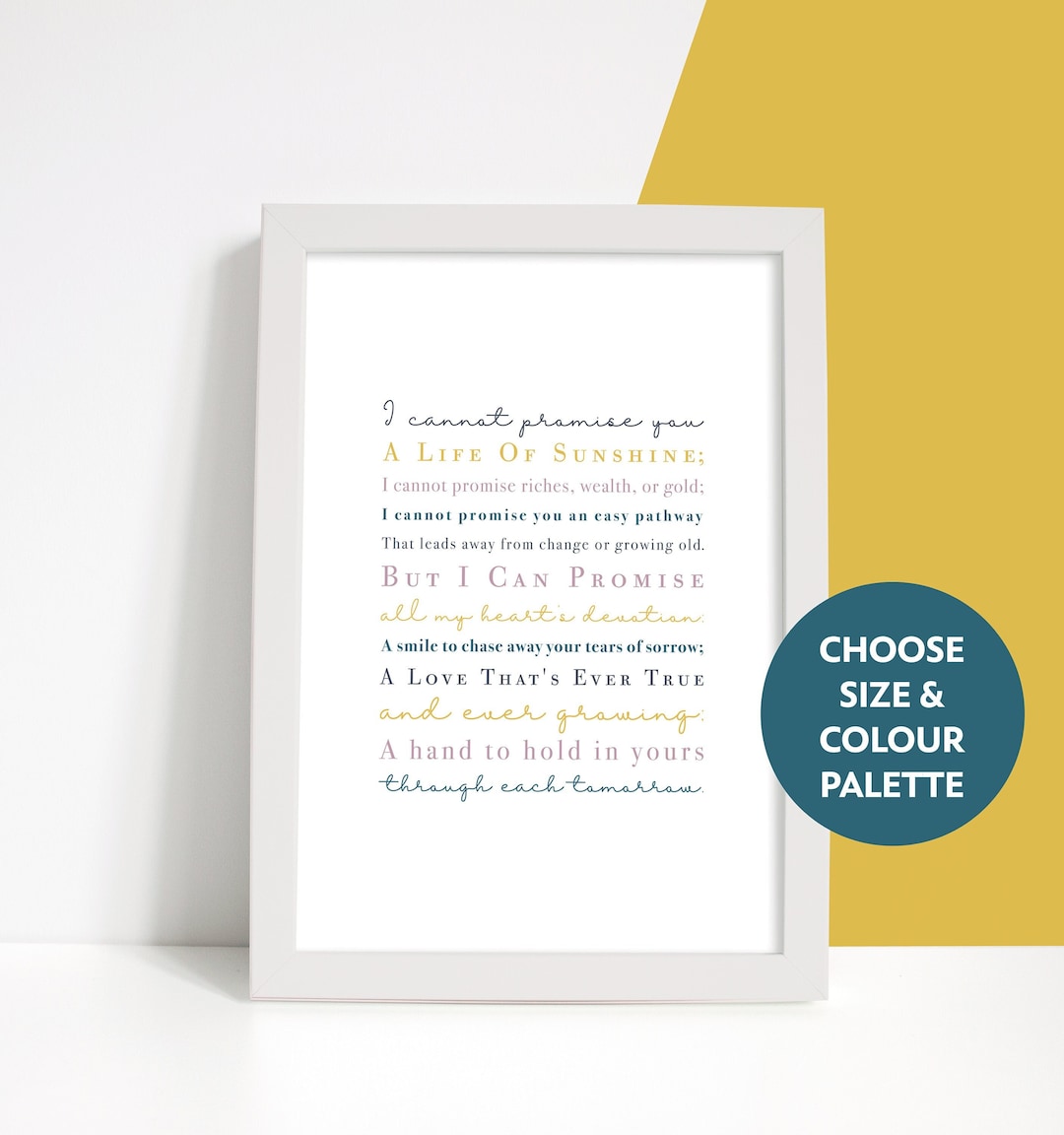 These I Can Promise Quote by Mark Twain Unframed Wedding Reading Print Gift Etsy