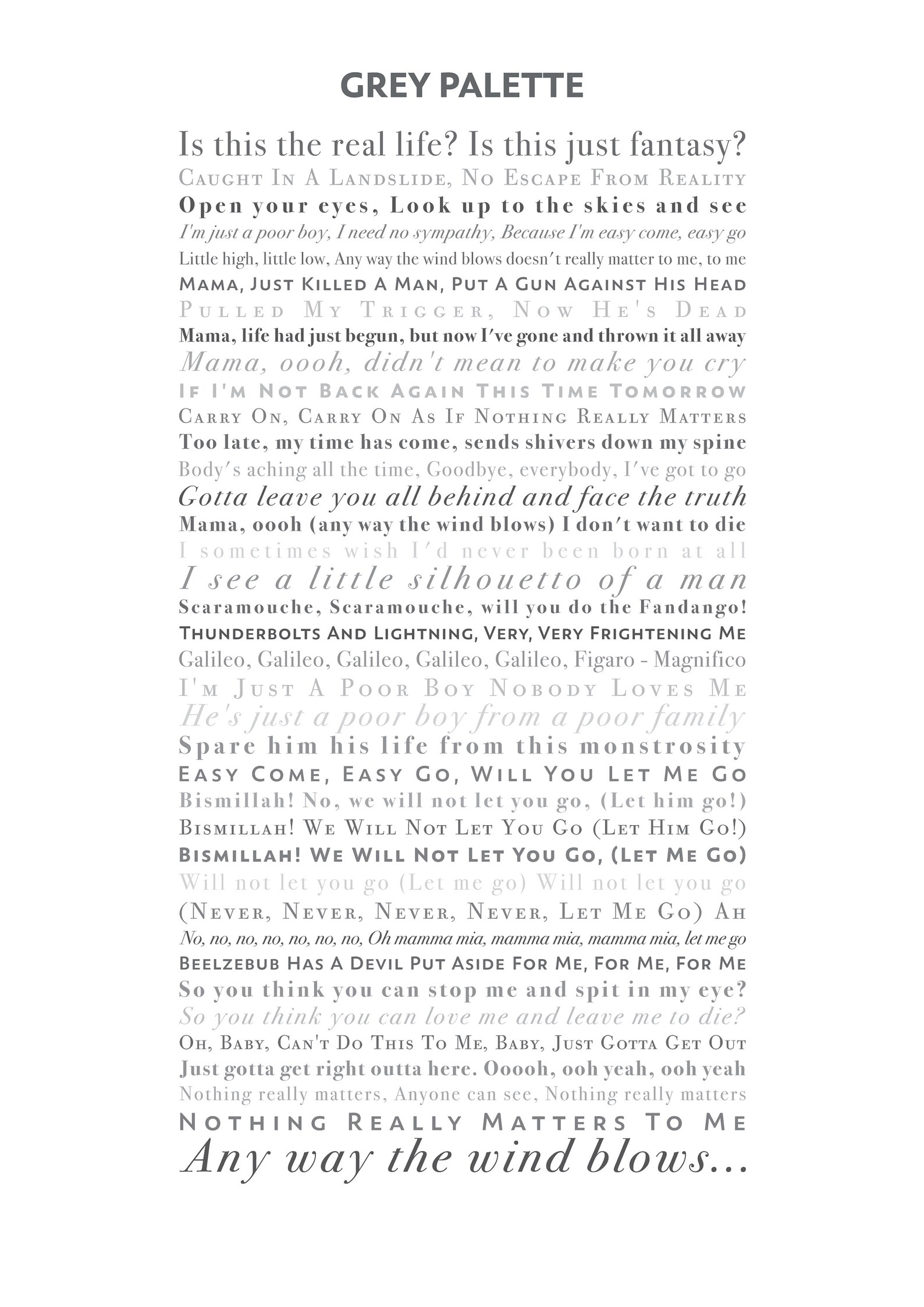 Bohemian Rhapsody by Queen A4 Unframed Song Lyrics Print - Etsy