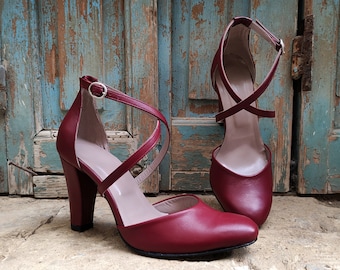 Burgundy Heels - Etsy