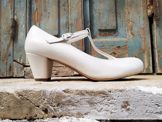white mary jane wedding shoes