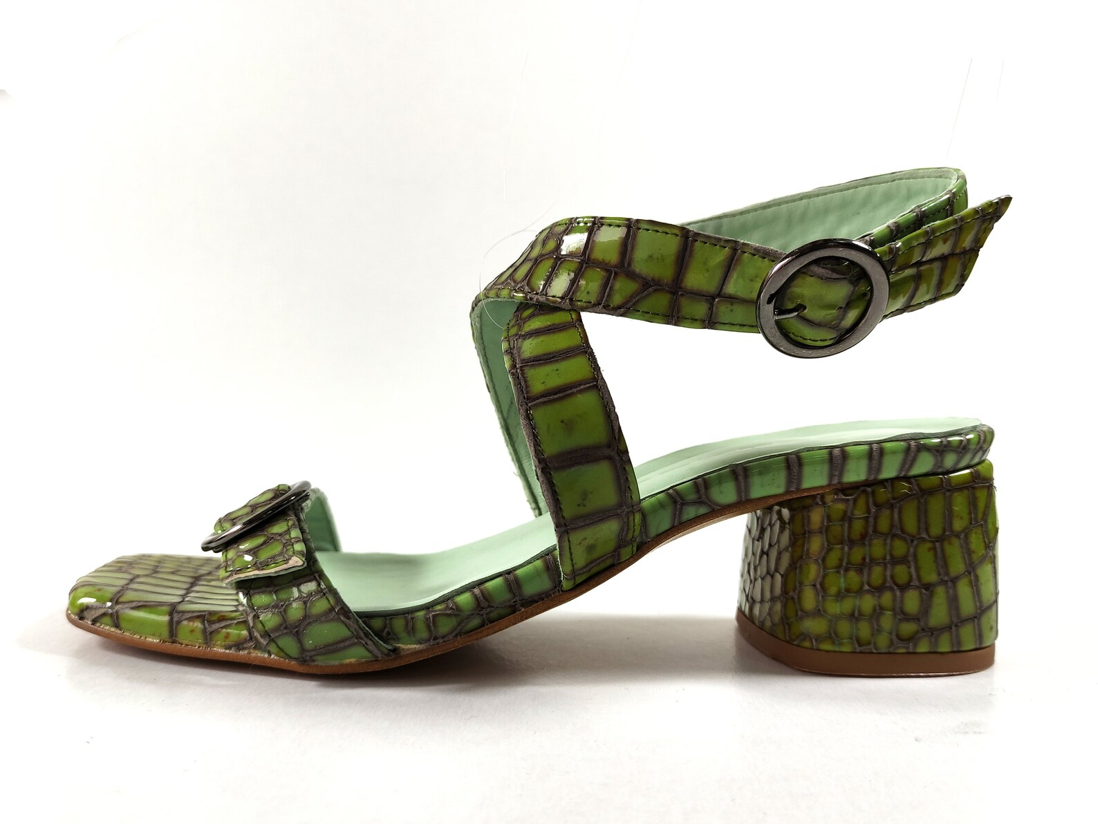 square toe yellow heels