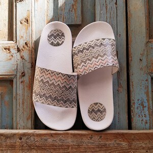 white summer shoes White leather beach sliders white platform greek sandals women