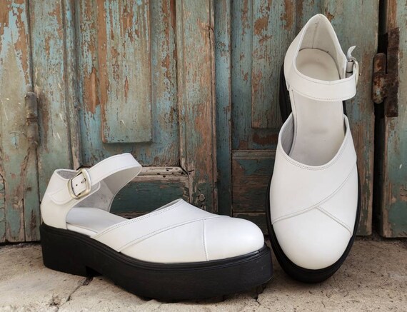 silver platform mary janes