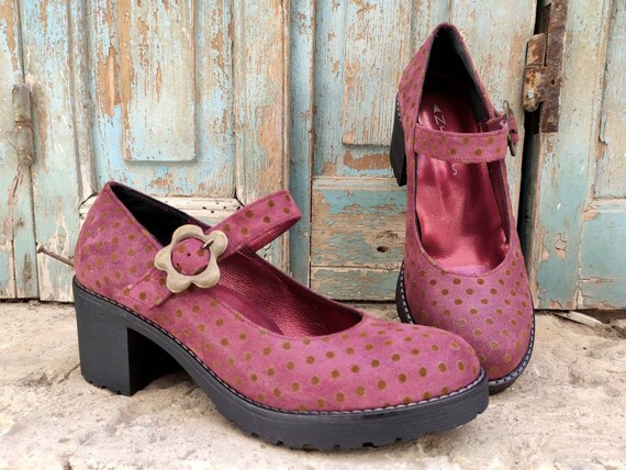 platform mary janes red