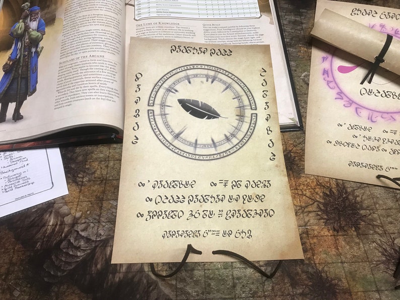 5e Feather Fall Spell Scroll Prop | Etsy