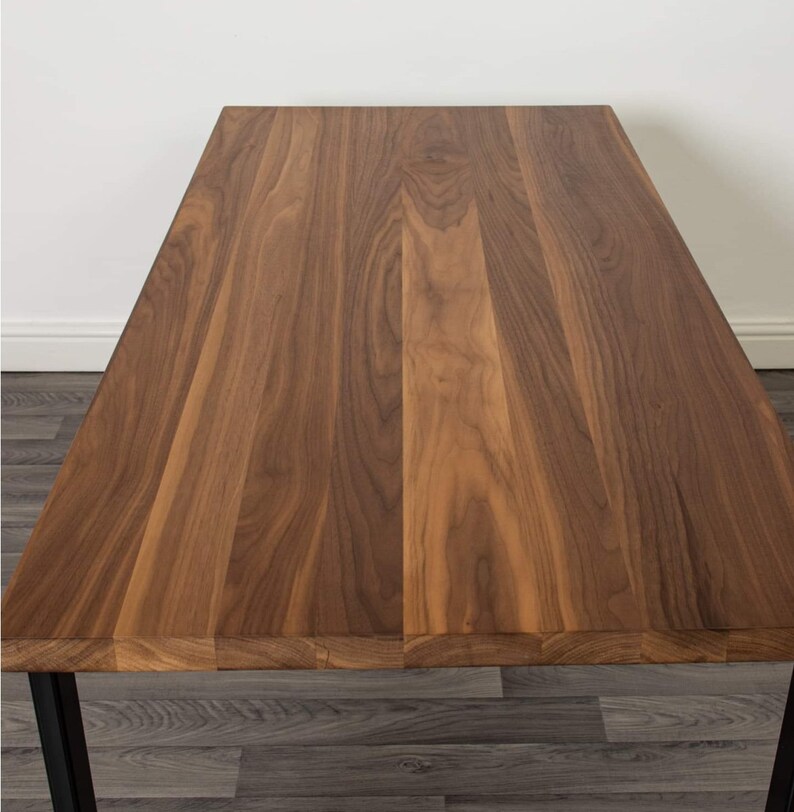 Walnut Dining Table Walnut Kitchen Table With Steel Etsy
