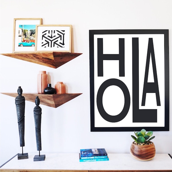Digital download hola print | home download print | affordable print | print at home wall art | hola wall art