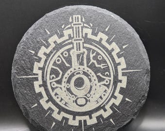 D&D Class Slate Coasters – Laser Engraved | 4” Round Tabletop RPG Decor