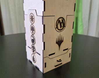Laser Cut Wooden Deck Box | Magic The Gathering Storage, Dice Drawer