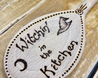 Witchy Wooden Spoon | Witchin’ in the Kitchen | Mixing Spoon | Kitchen Witch