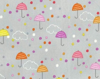 Pitter patter fabric - umbrellas - grey