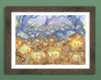 A3, Fairyland, magical fairy-tale art, Limited Edition Giclée Print, signed