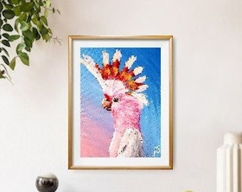 Pink Cockatoo | Acrylic Painting | Wall Art | Wildlife