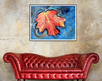 Everlasting | Acrylic Painting | Wall Art | Fall | Canada | Maple Leaf | Autumn | Gift | Contemporary Art | Modern | Minimalist