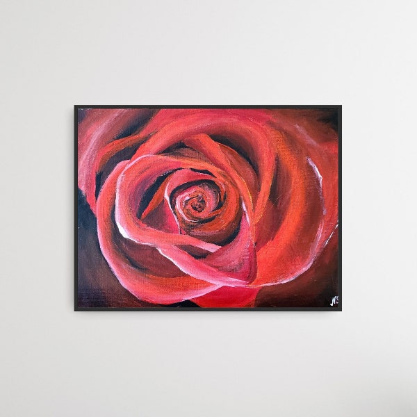 Red Rose Wall Etsy