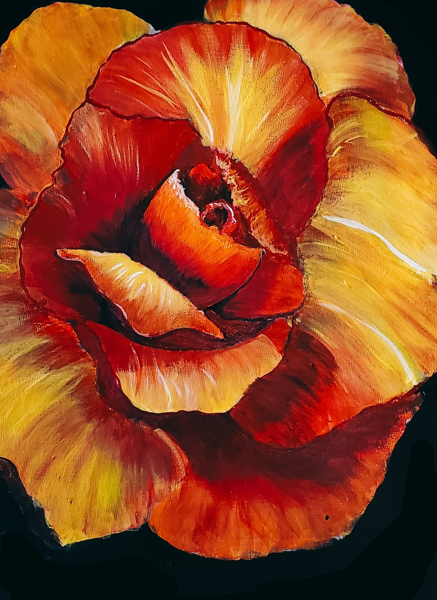 赤と黄色のバラのアクリル画 赤と黄色のバラ | アクリル画 | ウォールアート | 花 | 花柄 | ギフト