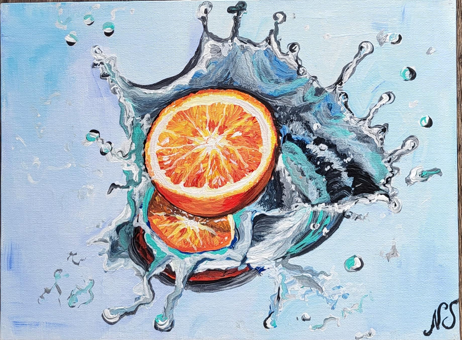 Orange Slice in Water | Gift | Splash| Contemporary Art | Modern