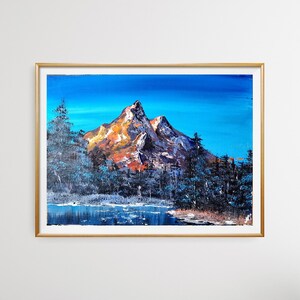 Majestic Mountains at Sunrise | Bob Ross Inspired| Alaska | Mountains | Lake | Wall Art | Landscape | Banff | Glacier | Reflections