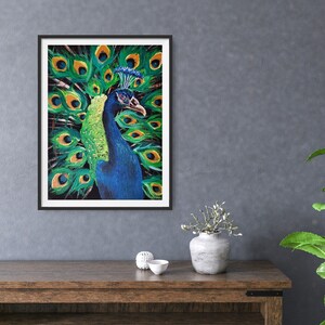 Pavo real / Pintura acrílica / Arte mural / Vida silvestre