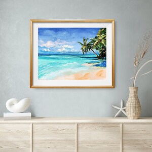 Ruhiger Strand | Acrylgemälde | Wandkunst | Landschaft | Tropischen