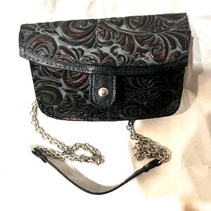 TIMBRE/ blue leather shoulder bag