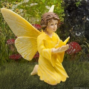 CLOSEOUT Miniature Garden Kneeling Butterfly Fairy, height 2.5 inches, Terrarium