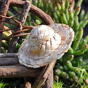 Miniature Fairy Garden Sun straw Hat, width 2 inches, Please note bench is not included
