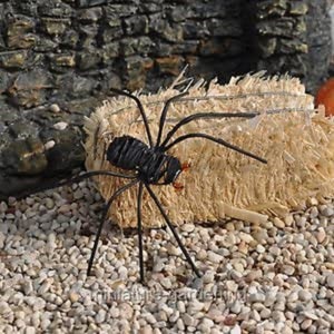 Miniature Fairy Garden Mini 2 inch metal spider + Hay Bale