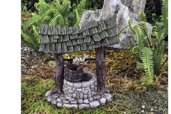 Miniature Fairy Garden Mini Village Wishing Well With Etsy
