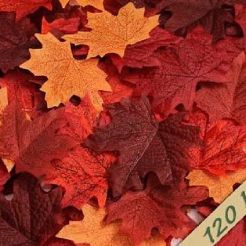 120 Piece Artificial Maple Leaves Fall / Autumn Colors Size Etsy