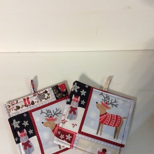 Set of 2 potholders, deer theme potholders, potholders