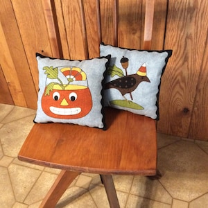 Almohadas de calabaza o cuervo de otoño, almohadas con temática de otoño, almohadas decorativas de otoño