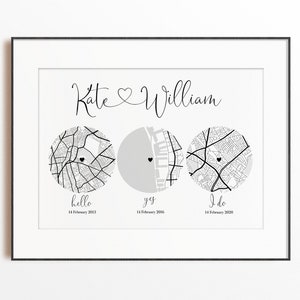 Digitaler Download: Met, verlobt, verheiratet / Karte Druck / Jahrestagsdruck / Personalisierte Hochzeit / Geburtstagsgeschenk für Frau / Ehemann Geschenk