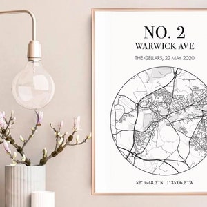 New home gift / Personalised home print / New home print / New home map print / House warming gift / First home gift image 1