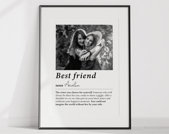 Personalised best friend definition digital file - Gift with photo for best friend - birthday gift - Christmas - Photo Gift