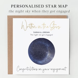 Personalised engagement star map card / Custom map card / She said yes card / Engagement card personalised / Special location map