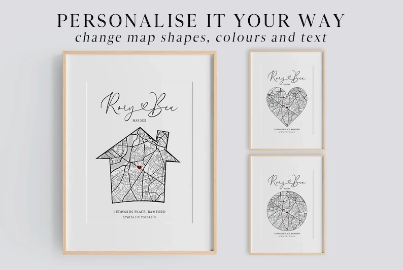 New home gift / Personalised home print /  New home print / Unframed print / House warming gift / First home gift 